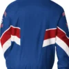 Philadelphia 76ers Captain Royal Varsity Satin Jacket Back
