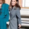 Queen Letizia Zarzuela Palace Double Breasted Coat Side