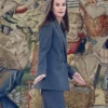 Queen Letizia Zarzuela Palace Double Breasted Coat Side2