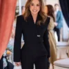 Queen Rania of Jordan Black Cropped Blazer