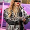Rihanna F1 Grand Prix of Las Vegas Racing Black Leather Jacket For Sale