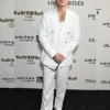 Robbie Williams Film Event White Suit