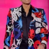 Rupaul Charles Black & Red Print Blazer