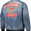 San Francisco 49ers Charcoal Bomber Full-Zip Jacket Back