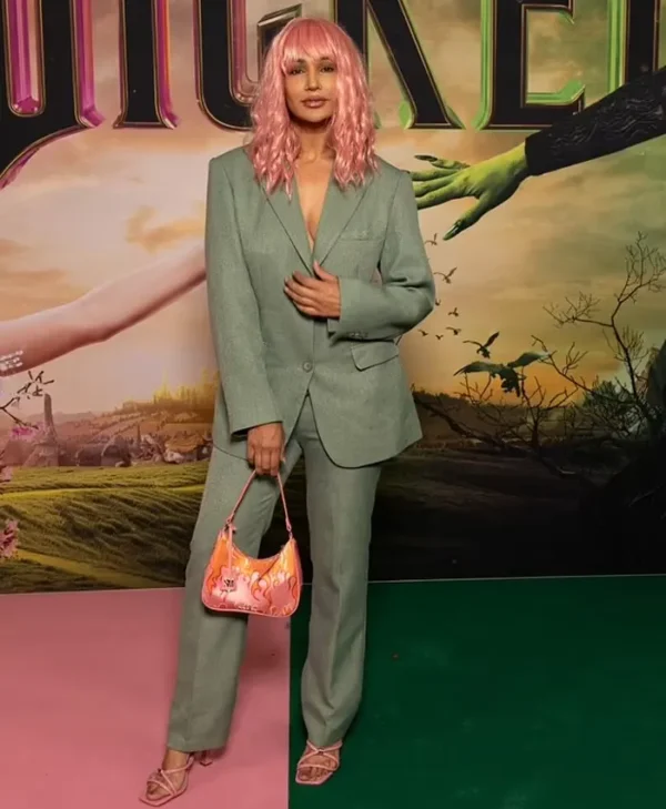 Sharon Johal Wicked Premiere Green Suit