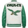 Cream Philadelphia Eagles Retro Varsity Jacket on Sale