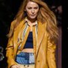 It Ends with Us Blake Lively Leather Yellow Jacket