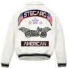 Shop Stegaro White Vintage Bomber Leather Jacket For Men And Women