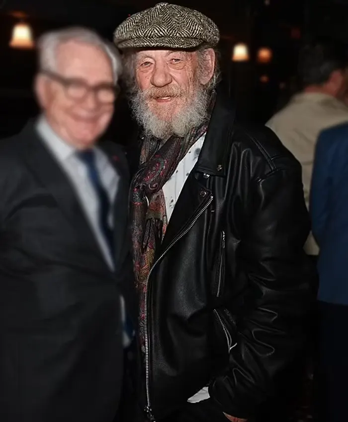 Sir Ian McKellen Theatre Party Leather Jacket Side