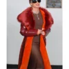 Smile 2 Skye Riley Shearling Leather Coat For Women