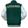 Stegaro Green And White Letterman Jacket