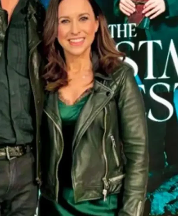 The Christmas Quest Lacey Chabert Black Leather Jacket