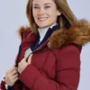 The Finnish Line Anya Maroon Shearling Hooded Jacket