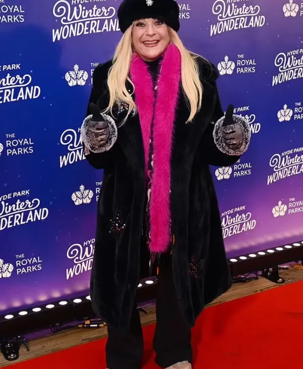 Vanessa Feltz Long Black Fur Coat