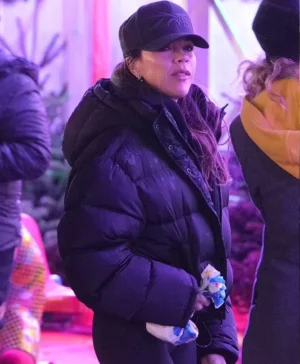 Victoria Beckham Winter Wonderland Black Puffer Jacket Side