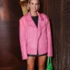 Vogue Williams London Party Pink Leather Jacket