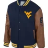 West Virginia Mountaineers Black and Brown Letterman Jacket