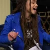 Wizards Beyond Waverly Place Billie Blue Leather Jacket Side