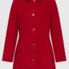 Women’s Button Red Wool Coat