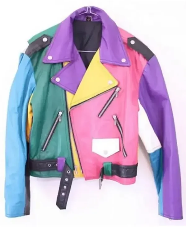 Women’s-Color-Block-Leather-Jacket