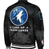 2024 City Edition Minnesota Timberwolves Black Satin Jacket Back