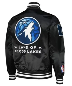 2024 City Edition Minnesota Timberwolves Black Satin Jacket Back