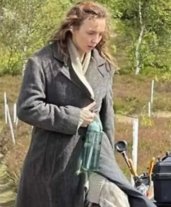 28 Years Later Jodie Comer Grey Wool Coat