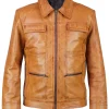 Aaron Taylor Johnson Brown Leather Jacket