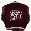 Alabama A&M University Motto 3.0 Maroon Varsity Jacket Back