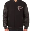 Alvin Atlanta Falcons Black Wool and Leather Varsity Jacket