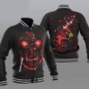 Arizona Cardinals Kelvin Fire Skull Black Varsity Jacket