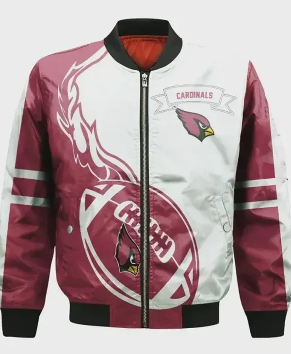 Arizona Cardinals NFL Team Logo Zip Bomber Jacket