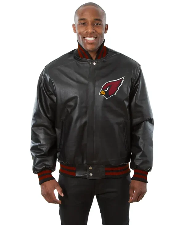 Arizona Cardinals Team Black Bomber Leather Jacket