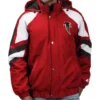 Atlanta Falcons Starter Red Zip Bomber Hooded Jacket