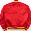 Atlanta Hawks Vintage Red Satin Bomber Jacket Back