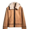 B3 Fur Aviator Brown Shearling Jacket