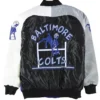 Baltimore Colts The Reliever Varsity Blue Satin Jacket Back