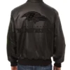 Baltimore Ravens Tonal Full Leather Black Bomber Jacket Back