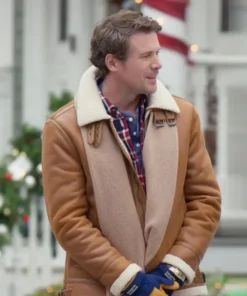 Believe in Christmas 2024 John Reardon Brown Shearling Jacket
