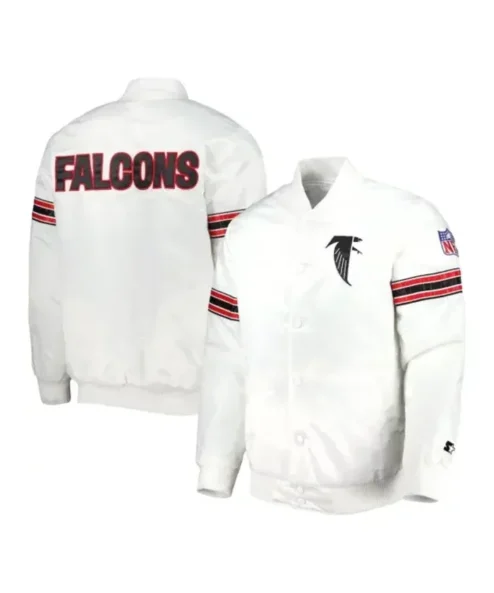 Bishop Atlanta Falcons The Power Forward White Varsity Jacket