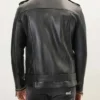 Black And Gold Biker Leather With Pyramid Studs Jacket