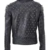 Black Punk Leather Spikes Studs Jacket