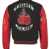Boxing Fight Club Black and Red Varsity Jacket Back