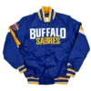 Buffalo Sabres Royal Snap Up Varsity Satin Jacket