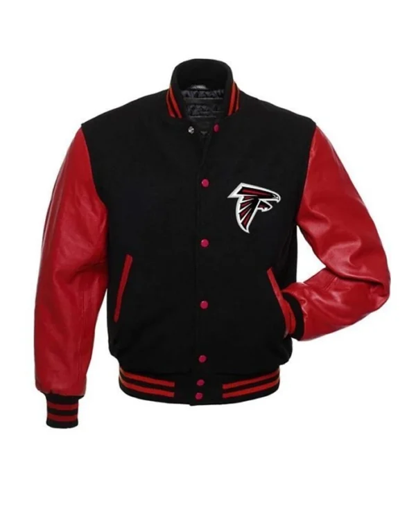 Buster Atlanta Falcons Rise Up Black Varsity Jacket