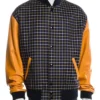Buy Access Hollywood Mart J. Blige Checkered Letterman Varsity Jacket For Men And Women