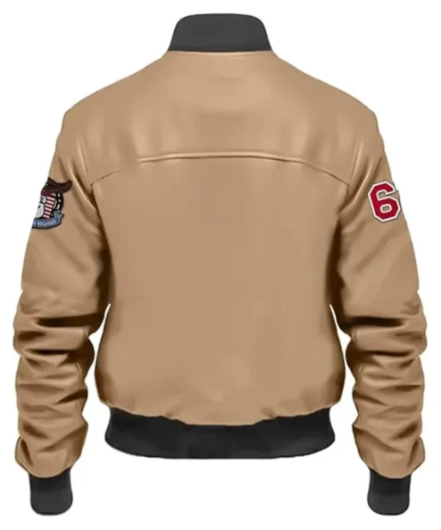 Buy Stegaro Beige Leather Bomber Jacket For Men And Women