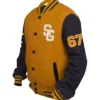 Buy Stegaro Yellow And Black Letterman Varsity Jacket For Men And Women