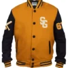 Buy Stegaro Yellow And Black Varsity Jacket For Men And Women