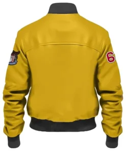 Buy Stegaro Yellow Bomber Leather Jacket For Men And Women